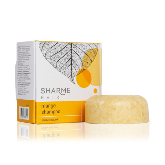 Натуральный твердый шампунь Sharme Hair Mango с маслом манго, увлажняющий